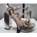 Gucci Heel 11cm Platform 2.5cm Sandals with Double G 573021 Silver 2019