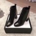 Gucci Leather Heel Ankle Lace-up Boots With Logo Strap Black 2018