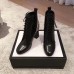 Gucci Leather Heel Ankle Lace-up Boots With Logo Strap Black 2018