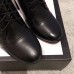 Gucci Leather Heel Ankle Lace-up Boots With Logo Strap Black 2018