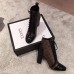 Gucci Leather Heel Ankle Lace-up Boots With GG Supreme Black 2018