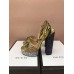 Gucci Glittered Bee Trim Heel Sandals 475915 Gold 2018