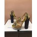 Gucci Glittered Bee Trim Heel Sandals 475915 Gold 2018