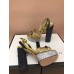 Gucci Glittered Bee Trim Heel Sandals 475915 Gold 2018