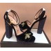 Gucci Glittered Bee Trim Heel Sandals 475915 Black 2018