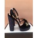 Gucci Glittered Bee Trim Heel Sandals 475915 Black 2018