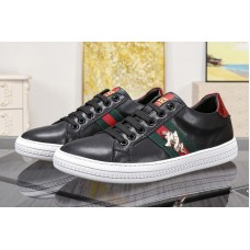 Men&#8217;s Gucci Ace embroidered sneaker Black Leather with web