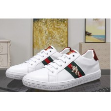 Men&#8217;s Gucci Ace embroidered sneaker White Leather with web