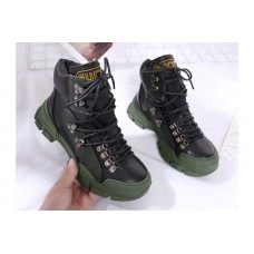 Mens/Womens Gucci Flashtrek sneaker Green and Black Leather