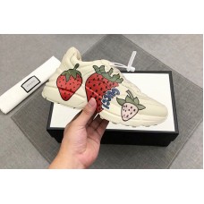 Mens and Womens Gucci 576963 Rhyton sneaker with Gucci Strawberry