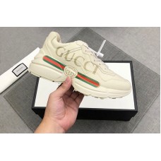 Mens and Womens Gucci 528892 Rhyton Gucci logo leather sneaker