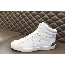 Gucci 625672 Men&#8217;s high-top Ace sneaker in White leather