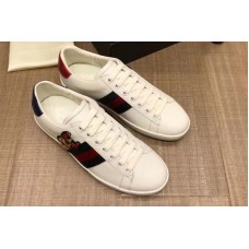 Gucci Ace embroidered sneaker White Leather Mens and Women Size