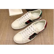 Gucci Ace embroidered sneaker With Embroidered Dragon White Leather Mens and Women Size