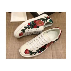 Gucci ‎431917 Ace embroidered sneaker embroidered floral White Leather Mens and Women Size