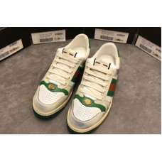 Gucci ‎546163 Screener leather sneaker Green and white leather