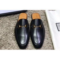Gucci ‎426219 Leather Horsebit slipper and shoes Black Leather