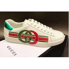 Gucci 576136 Ace sneaker with Interlocking G Shoes Women and Mens White Leather