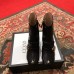 Gucci Heel 7.5cm Double G Fringe Leather Boots Gold Thread Embroidered Bees And Stars 551545 Black 2018