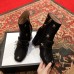 Gucci Heel 7.5cm Double G Fringe Leather Boots Gold Thread Embroidered Bees And Stars 551545 Black 2018