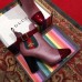 Gucci Heel 9cm Web Bee Ankle Boots with Belt Burgundy 2018