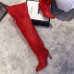 Gucci Leather Over-The-Knee Boots 522689 Red 2018