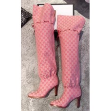 Gucci Canvas Over-the-knee Boots 523513 Pink 2018