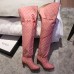 Gucci Canvas Over-the-knee Boots 523513 Pink 2018