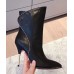 Gucci Crystal Edge Leather Boots Black 2018