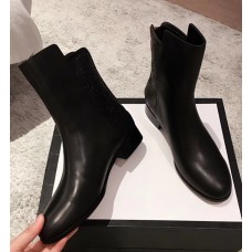 Gucci GG Leather Ankle Boots Black 2018