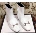 Gucci Horsebit Leather Boots White 2018