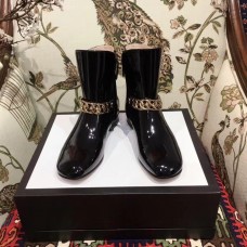 Gucci Chain Leather Boots Black 2018