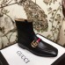 Gucci Web Strap With Double G Leather Boots Black 2018