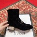 Gucci Horsebit GG Velvet Ankle Boots With Crystals Black 2018