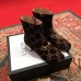 Gucci Horsebit GG Velvet Ankle Boots With Crystals Coffee 2018