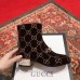 Gucci Horsebit GG Velvet Ankle Boots With Crystals Coffee 2018