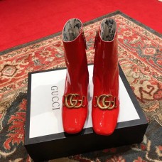 Gucci Patent Leather Ankle Boots With Double G Red 2018