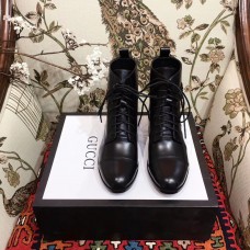 Gucci Leather Ankle Boots Black Embroidered Heart Sword And Tiger Head 2018