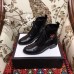 Gucci Leather Ankle Boots Black Embroidered Heart Sword And Tiger Head 2018