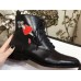 Gucci Leather Ankle Boots Black Embroidered Heart Sword And Tiger Head 2018