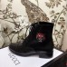 Gucci Leather Ankle Boots Black Embroidered Heart Sword And Tiger Head 2018