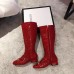 Gucci Horsebit Patent Leather High Boots Red 2018