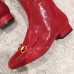 Gucci Horsebit Patent Leather High Boots Red 2018