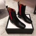 Gucci Heel 2.5cm Web Leather Ankle Boots Black 2018