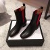 Gucci Heel 2.5cm Web Leather Ankle Boots Black 2018