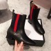 Gucci Heel 2.5cm Web Leather Ankle Boots Black 2018