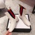 Gucci Heel 2.5cm Web Leather Ankle Boots White 2018