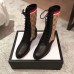 Gucci GG and Leather Lace-Up Boots Black 2018