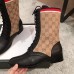 Gucci GG and Leather Lace-Up Boots Black 2018