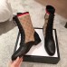 Gucci GG and Leather Lace-Up Boots Black 2018